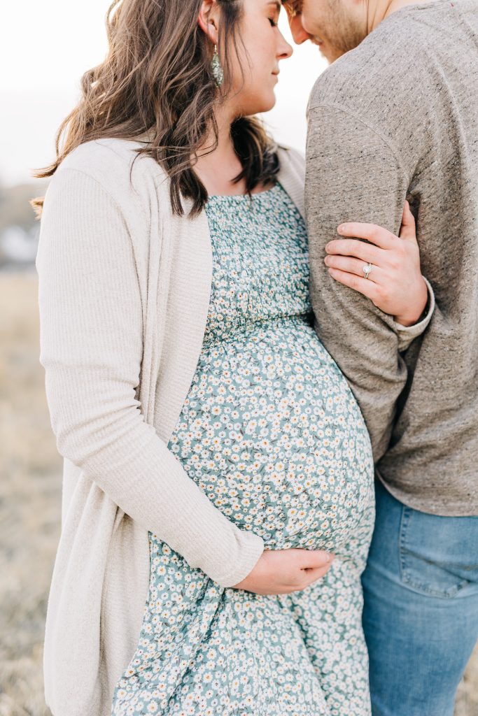 flower dress maternity photos